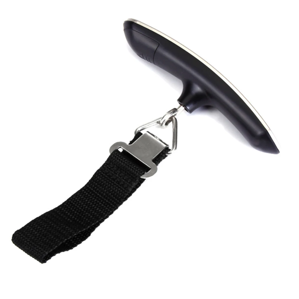 Black Digital Luggage Scale 50kg x 10g Portable Electronic Weight Balance suitcase Travel Hanging Steelyard Hook scale | Дом и сад