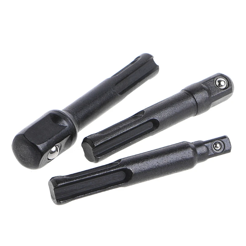 3pcs SDS Plus Socket Driver Drills Set Drill Bit Adaptor 1/4" 3/8" 1/2" Chrome Vanadium Steel Adapter Sds Power | Инструменты
