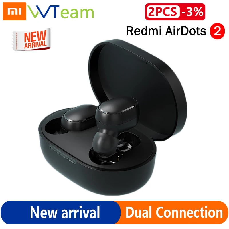 

Беспроводные стереонаушники XIAOMI Redmi AirDots 2 TWS, Bluetooth 5,0, шумоподавление, гарнитура с ии, голосовое управление, Airdots
