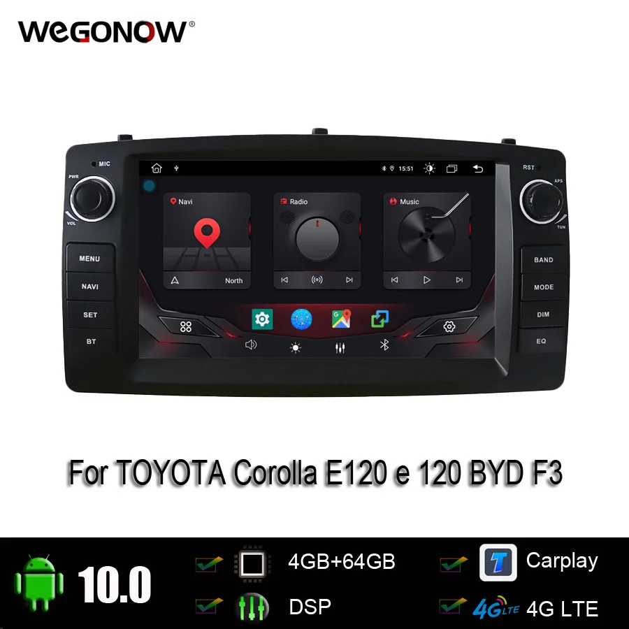 DSP Carplay Android10.0 4 ГБ 64 автомобильный DVD плеер GPS карта WI FI Bluetooth RDS радио система