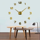 3D DIY настенные часы наклейки акриловые зеркальные цифры украшение для дома часы гостиная Настенный декор Регулируемые Кварцевые часы S M L