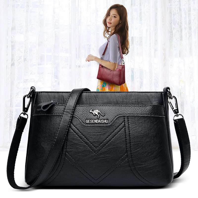 Женские винтажные сумки через плечо OLD TANG вместительная сумка на из мягкой