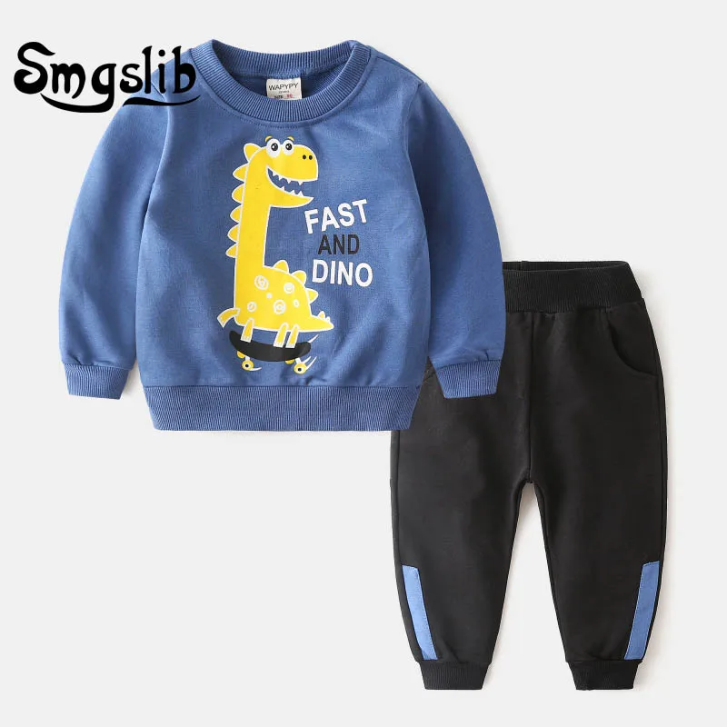 

SMGSLIB Boys Clothing Sets Autumn Kids Clothes Cartoon Suits Baby Boy Cotton Clothes Sets Sweatshirts Pants Children's Clothing