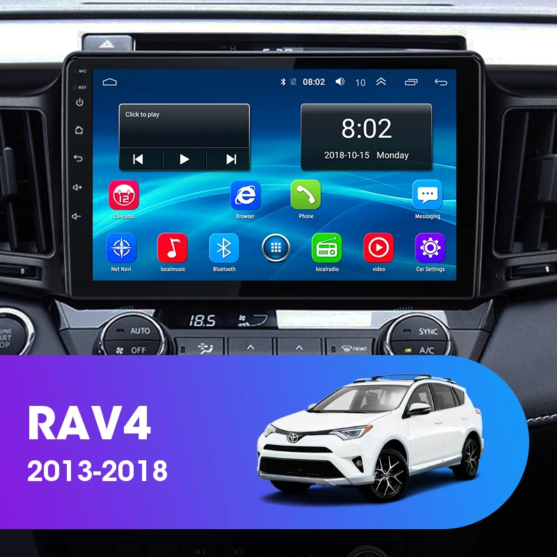 JMCQ 10" RDS DSP For Toyota RAV4 2013-2018 car radio Android player Wifi GPS Navigaion 2G+32G Multimedia Video Player with Frame |