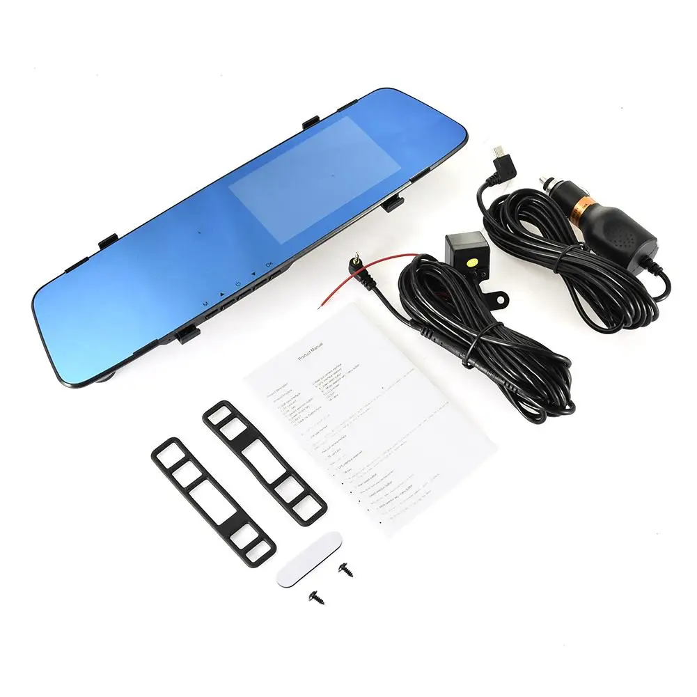 Dashcam 1080P зеркало заднего вида автомобиля Dvr 4,3 дюймов Full HD экран автомобиля вождения видео рекордер камера 140 градусов широкий угол