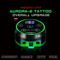 new professional mini aurora ii lcd tattoo power supply with power adaptor for coil rotary tattoo machines