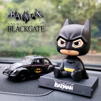 Many Style Bat-man Figure Shaking Head Doll Office Desktop Car Decoration Bobble Heads Toys Doll Mobile Phone Bracket Gifts