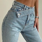 Прямые джинсы, женские, с высокой талией, свободные, синие, черные