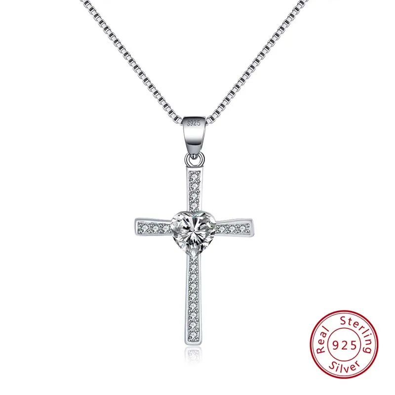 Clear Zircon ORSA JEWELS подлинные 925 пробы серебряные женские ожерелья шесть цветов в форме сердца AAA Циркон Модные женские ювелирные изделия с подвеской SN88 - Цвет камня: Clear Zircon
