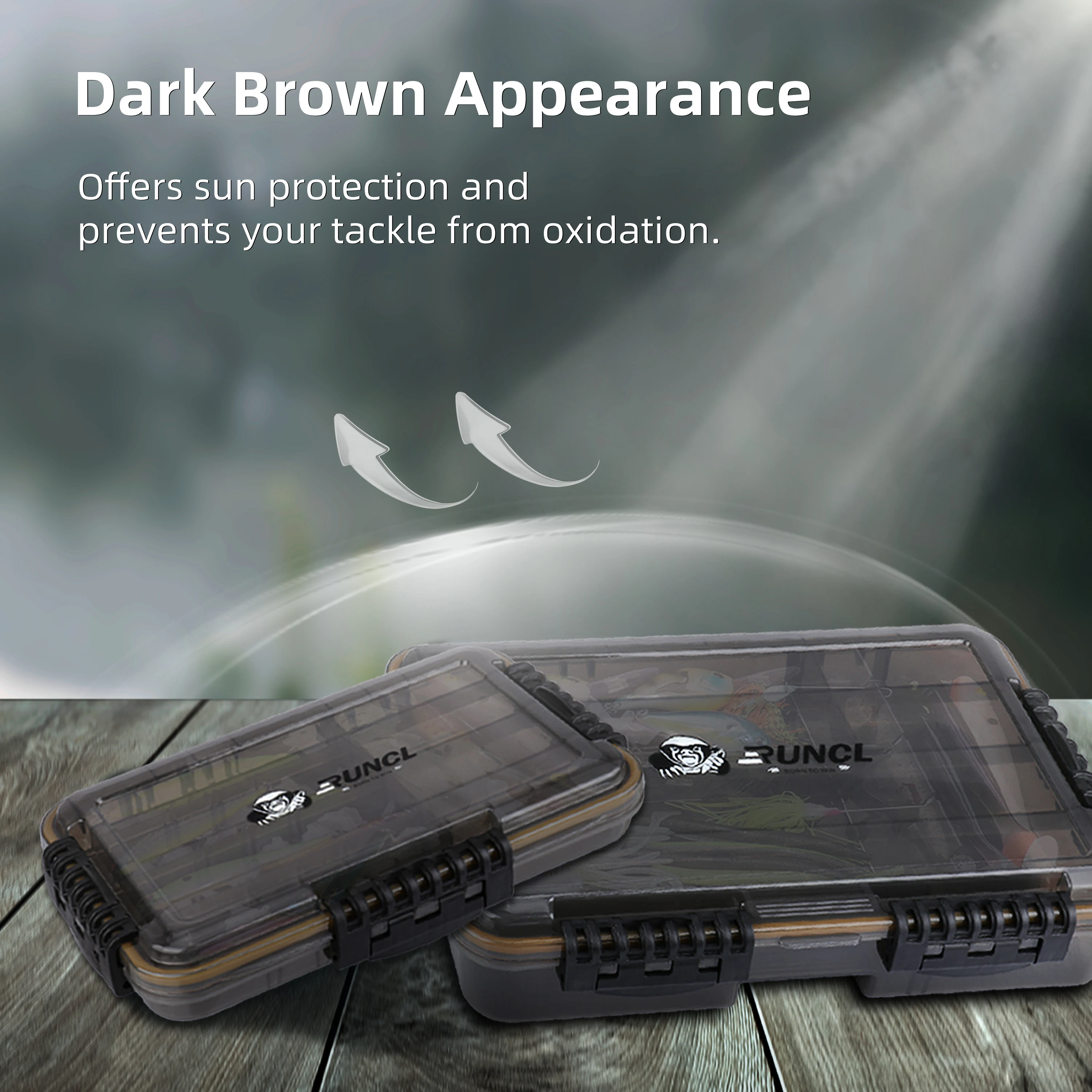 RUNCL  Waterproof Seal Fishing Box Fishing Accessories lure Hook Boxes storage Double Sided High Strength Fishing Tackle Box