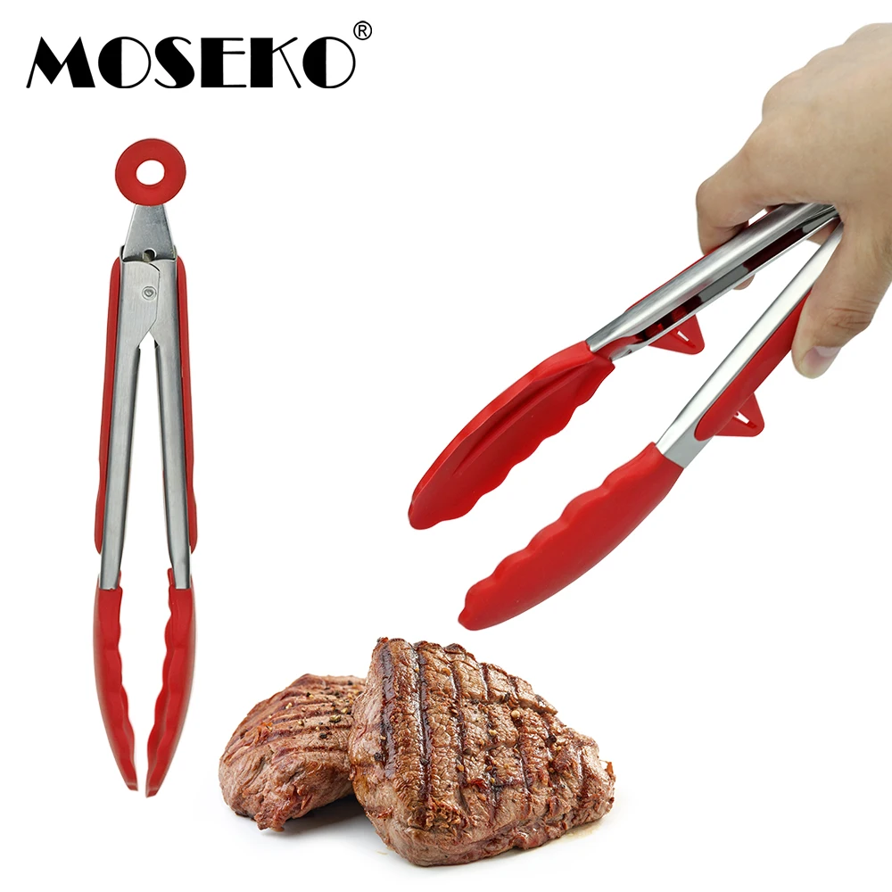 Силиконовые щипцы MOSEKO для барбекю зажим сервировки подставки салата стейка