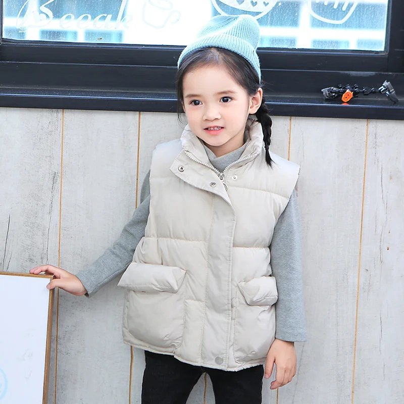 

Autumn Winter Children's Down Cotton Vest Baby Thickening Plus Jacket Girls Boys Baby Vest TZ733