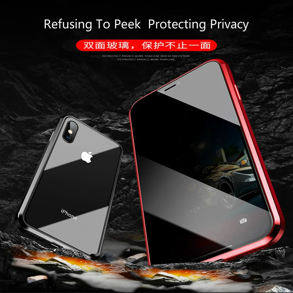 Роскошный двухсторонний чехол для телефона 360 дюйма iPhone 7 8 6s Plus магнитное