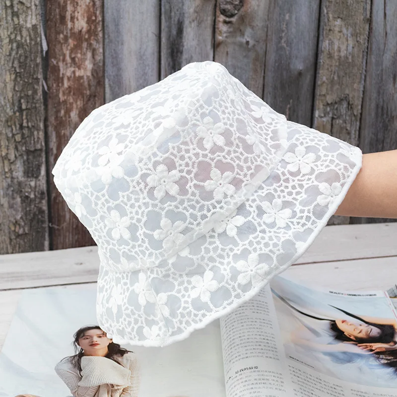 Женская панама с вышивкой прозрачная Кепка в рыбацком стиле женская элегантная