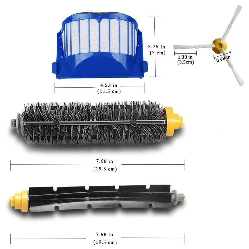 

Replacement Accessories Kit for IRobot Roomba 600 Series 690 680 660 651 650 500 Series 595 585 564 552 Filter Brush