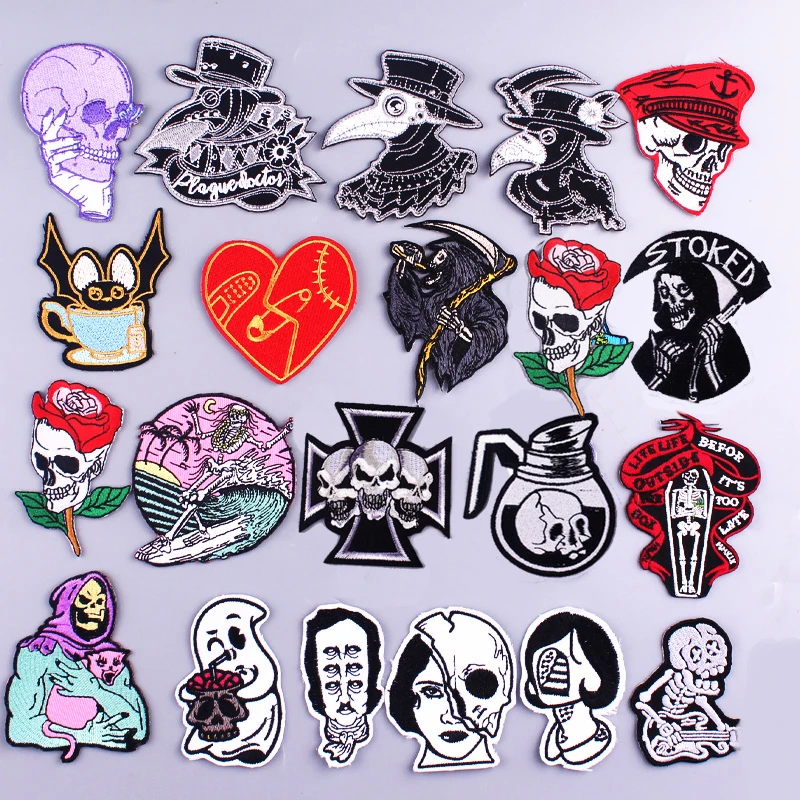 Патчи Чумного доктора на лицо с клювом и вышивкой сделай сам нашивки для одежды