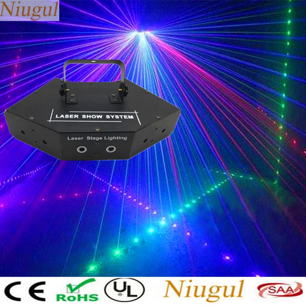 

RGB Colorful Scan Laser Light/Beam Effect 6 Lens Scanning Stage Lights Scanner/Laser Projector/Disco DJ Party Show Sector Laser