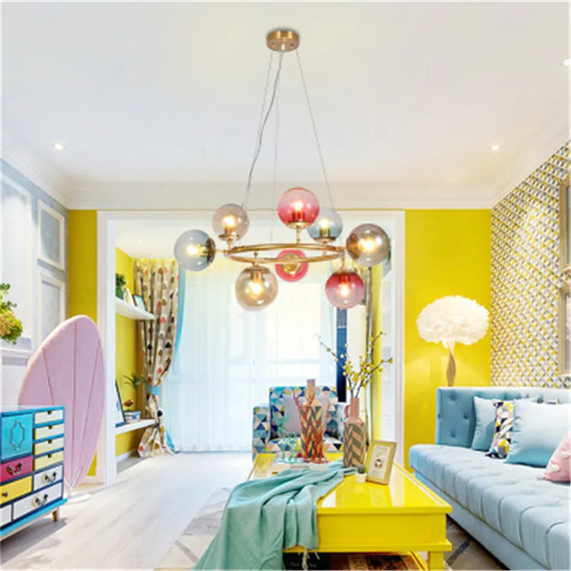 Новинка 2019 стеклянная сфера в скандинавском стиле лампа с креативными