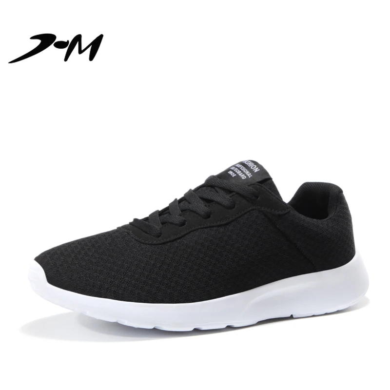 Men's Casual Shoes Mesh Sneakers Breathable Comfortable Wear-Resistant Sole Fashion Spring/Autumn Black Shoes Lace-up vulcanize