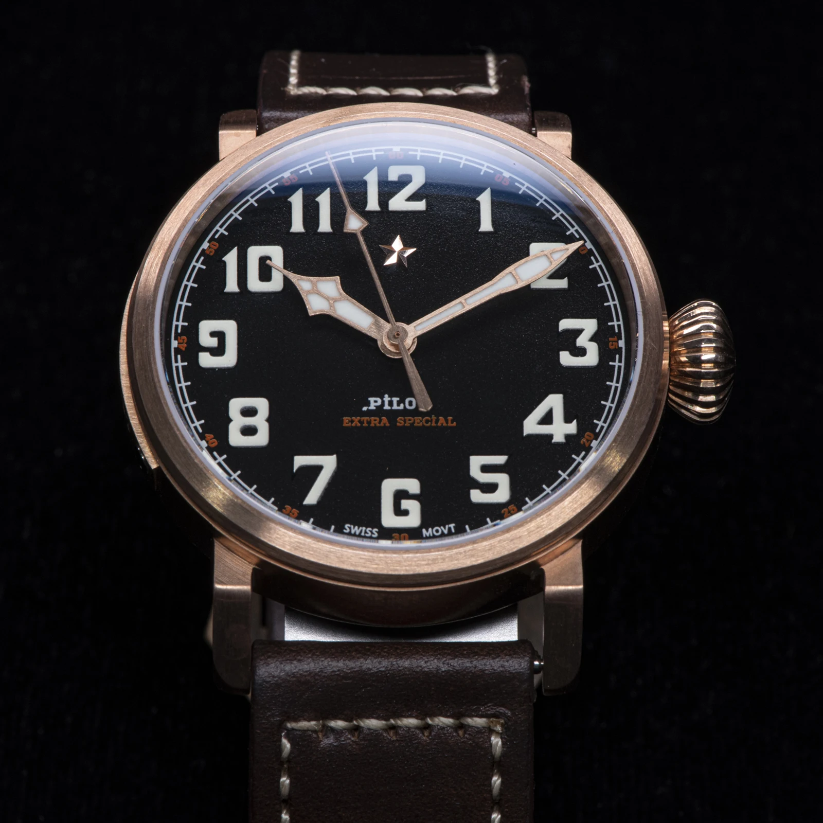 Продажа Часы наручные Sugess Pilot Master, часы Seagull ST2130, автоматические наручные часы CuSn8, оловянная бронза, сапфировый кристалл, скелет BGW9, светящиеся