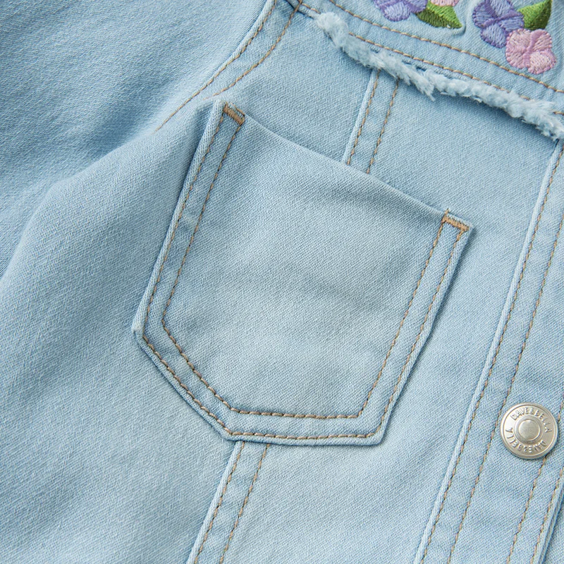 

DBS16298 dave bella spring baby girls fashion floral embroidery pockets coat children tops infant toddler outerwear