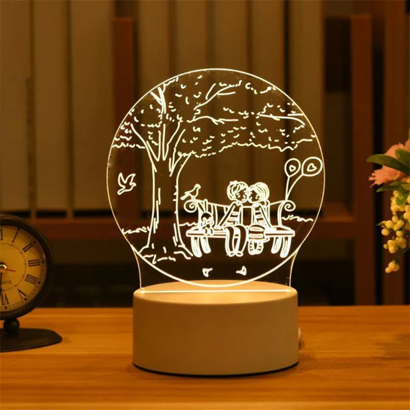 

Love 3D Lamp Heart Rabbit Bear Rose Acrylic LED Night Light Easter Wedding Decor Table Lamp Valentine's Day Girlfriend/wife Gift