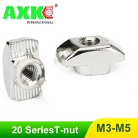 100pcs 304 stainless steel t nut hammer head nuts m3m4m5 connector t nut for 20 series aluminium extrusion profile accessories
