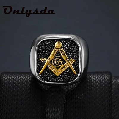 

Stainless Steel Men Rings Masonic Anel Freemasonry Punk Rock Hip Hop for Biker Male Boyfriend Jewelry Creativity Gift Wholesale