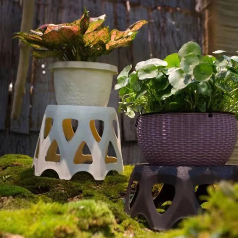 Полый пластиковый круглый цветочный горшок поднос для вазы подставка цветов