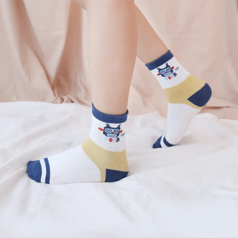 Детские носки для мальчиков и девочек мультяшный динозавр космос робот обувь