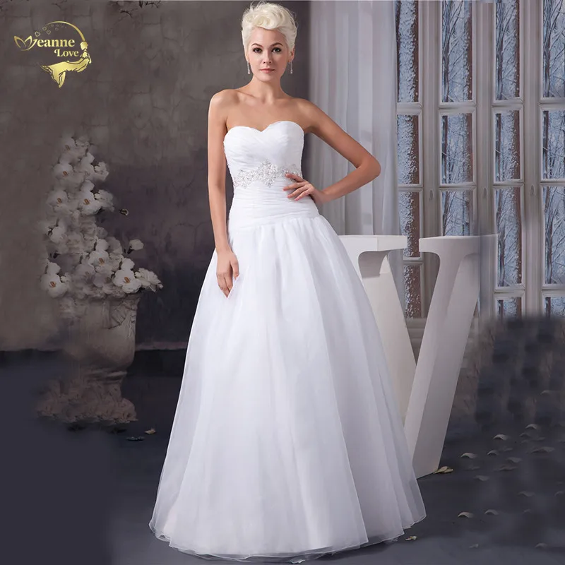 Жанна любовь Милая органзы белого цвета простые линии Свадебные платья 2021 новый