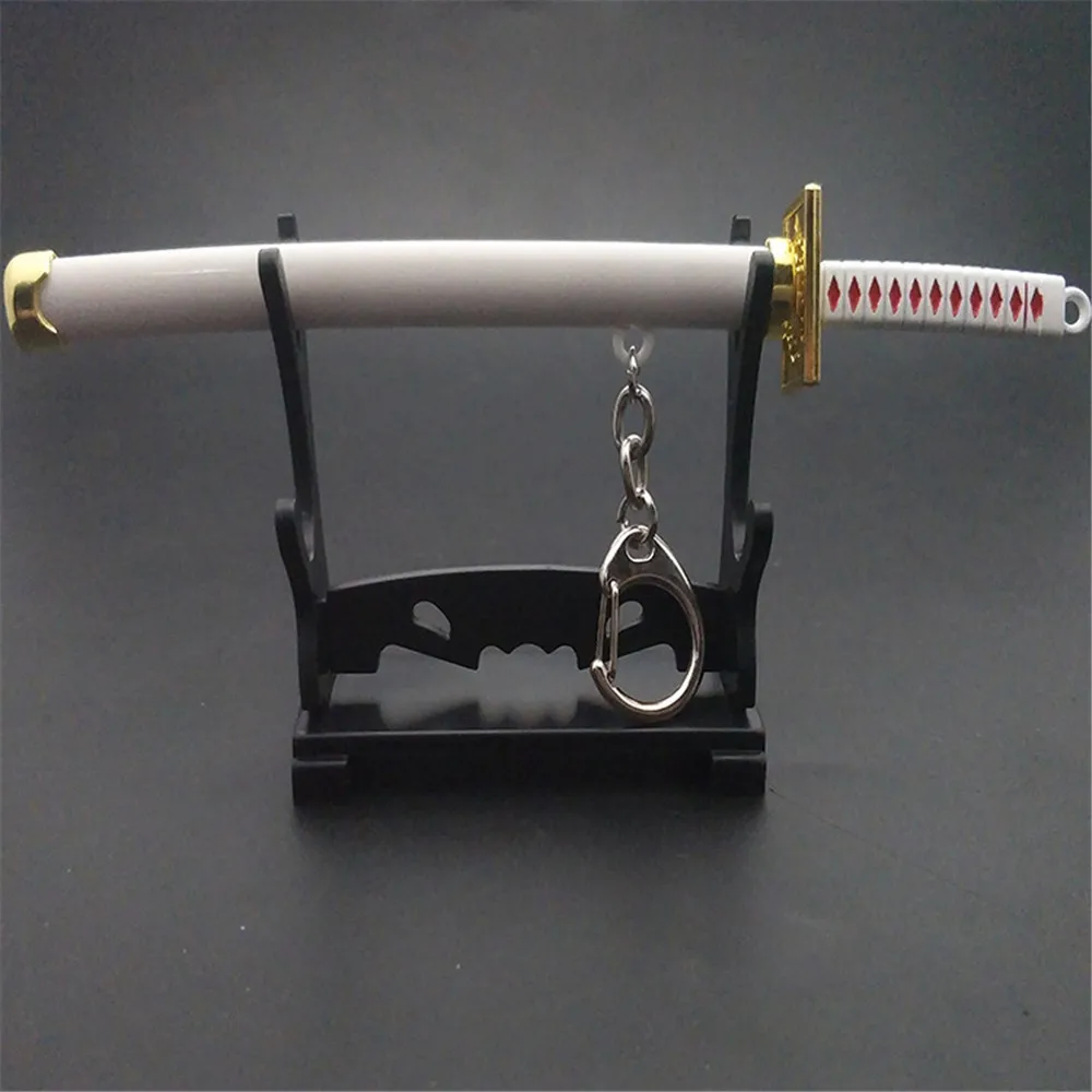 Seven Color Roronoa Zoro брелок в виде меча Women Men Anime ножны для ножа Saber Snow Knife Key Chain Katana One Piece 15