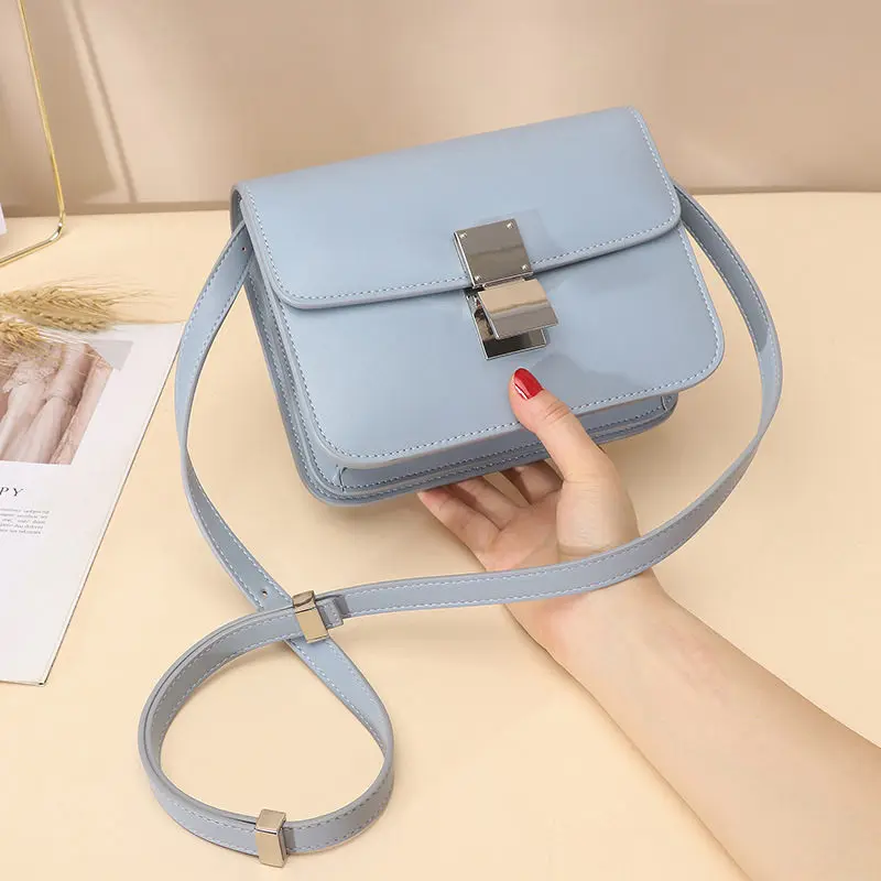 Light Blue RanHuang Новое поступление женские сумки на плечо из натуральной кожи модные маленькие сумки-мессенджеры короткие сумки через плечо для женщин - Цвет: Light Blue