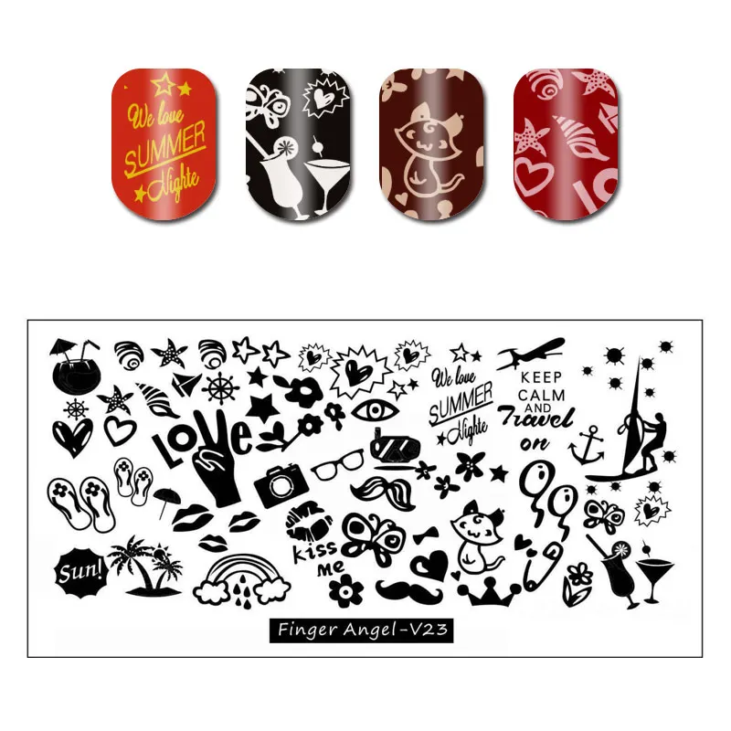 1 шт Полировка печать шаблон дизайн ногтей штамп штамповка пластины Буквы Цветы