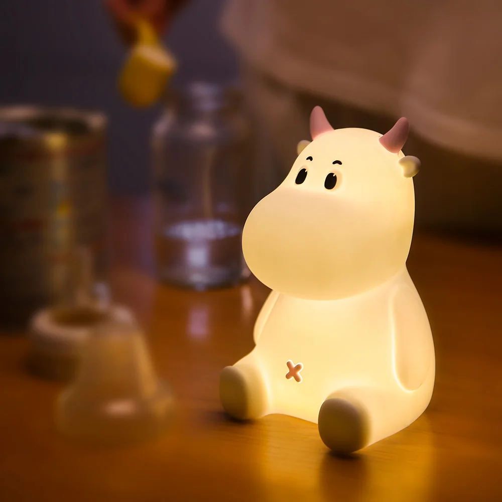 

LLANO Night Light For Children Kids Baby Gift Bedside Bedroom LED Animal Cat Dog Cartoon Lamp USB Rechargeable Touch Sensor