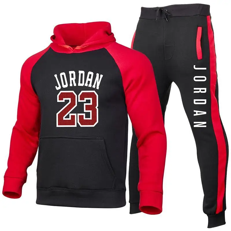 

High quality clothing street men's sportswear casual men's hoodie sweatshirt sportswear JORDAN 23 jacket + pants men's suit