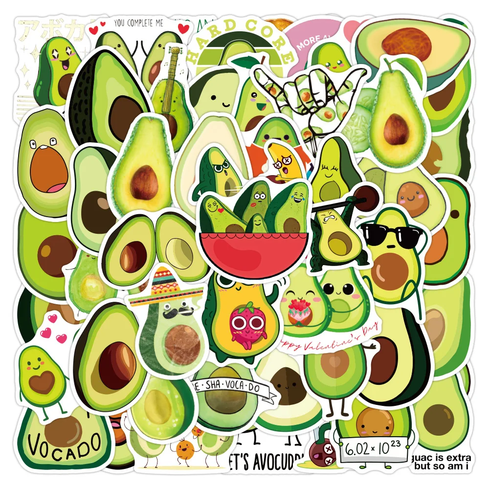 

50 шт Kawaii Мультфильм авокадо наклейки водонепроницаемые наклейки DIY багаж ноутбук скейтборд бутылка для воды телефон скрапбук Канцтовары