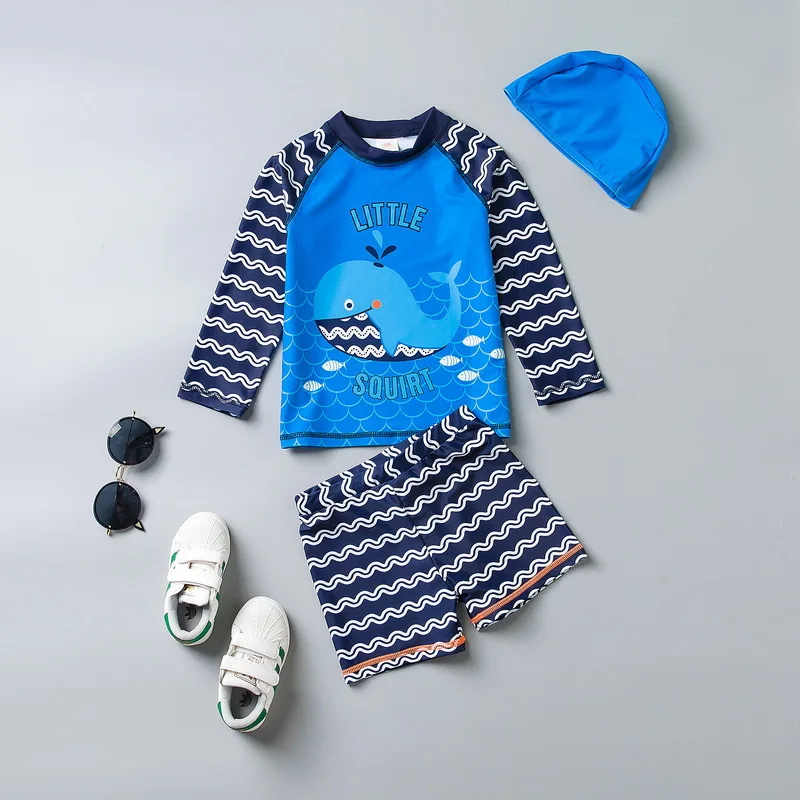 Экспорт детский купальник для мальчиков Детский раздельный Быстросохнущий с