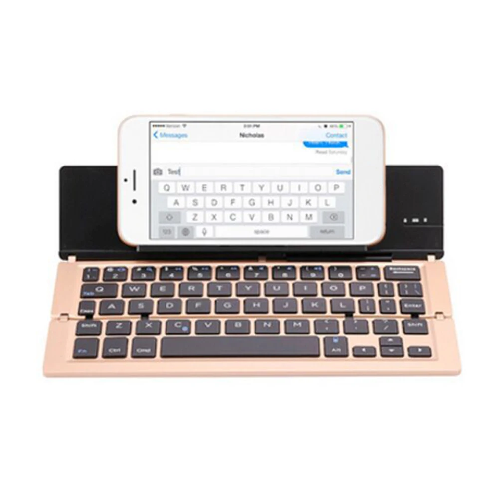 

59 Key Bluetooth USB Keyboard Aluminum Alloy Wireless Folding Ultra Slim Universal Ergonomic Bracket Portable Plug And Play
