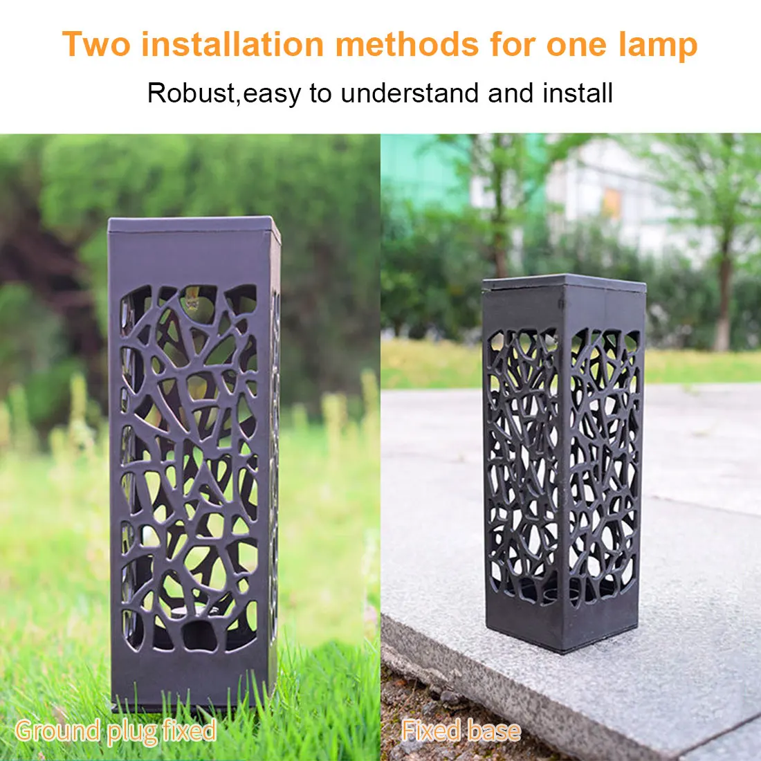 

Outdoor waterproof beautiful hollow Cottage lawn lamp creative LED light control induction garden lawn lamp solar light
