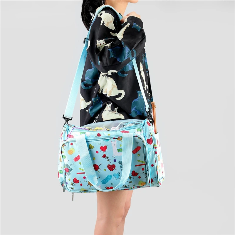 

Knitting Yarn Storage Bag with Inner Divider for Thread Wool Yarn Crochet Hooks,Knitting Needles and Sewing Accessories