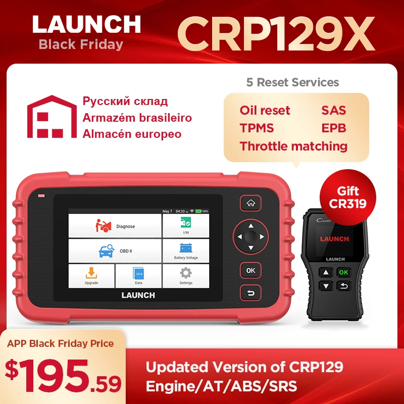 Launch Scan инструмент launch X431 CRP129X OBD2 сканер автоматический считыватель кодов OBD диагностический инструмент ABS SRS передача двигателя AutoVIN Wi-Fi