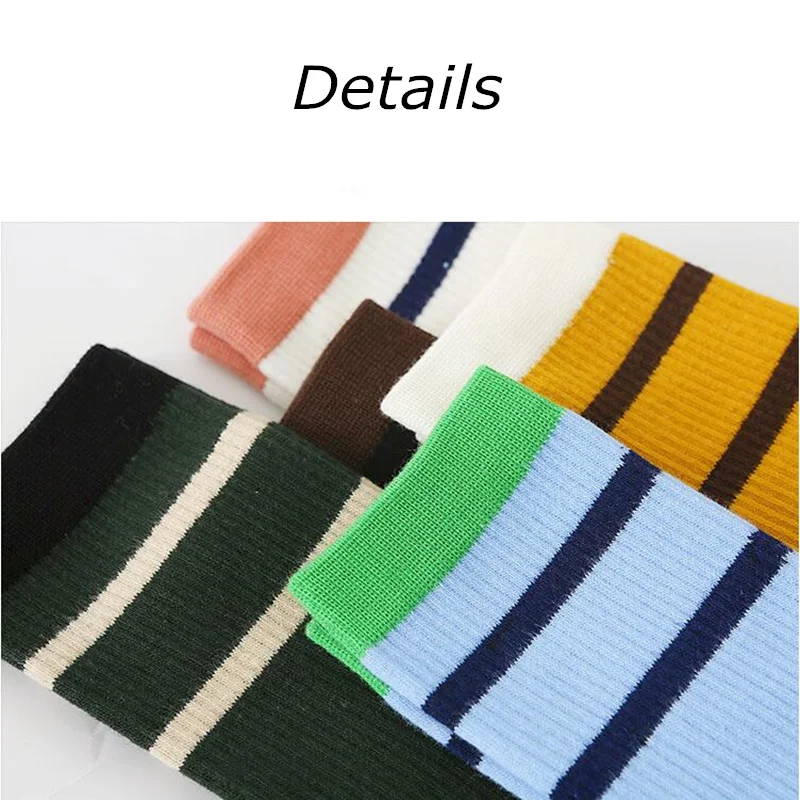 

Dreamlikelin Female Striped Tube Socks Fashion Unisex Cotton Men's Sports Breathable Socks Couples Gifts