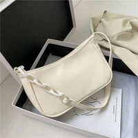 female leather solid color chain handbag retro casual women totes shoulder bags fashion exquisite shopping bag lady zipper soft