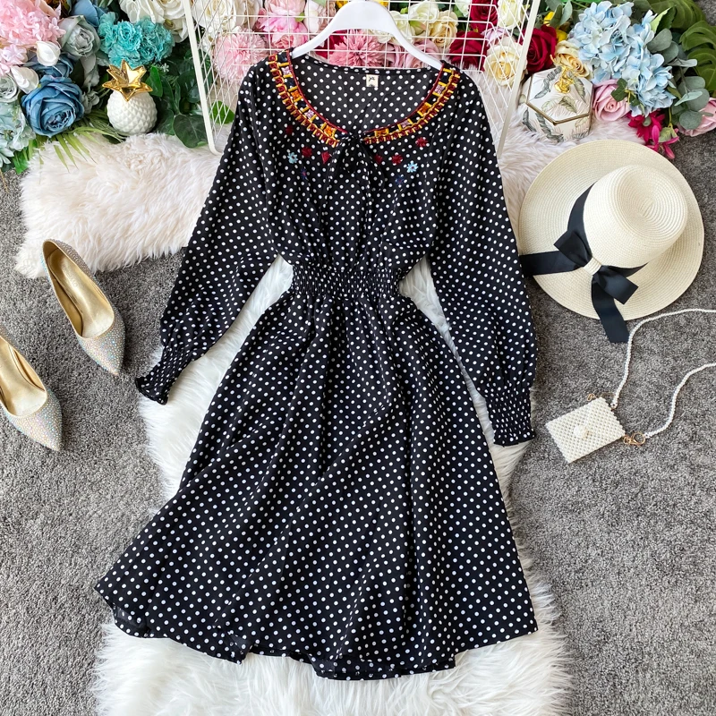 Женское платье с круглым вырезом и пышными рукавами новинка 2019|Женские платья| |