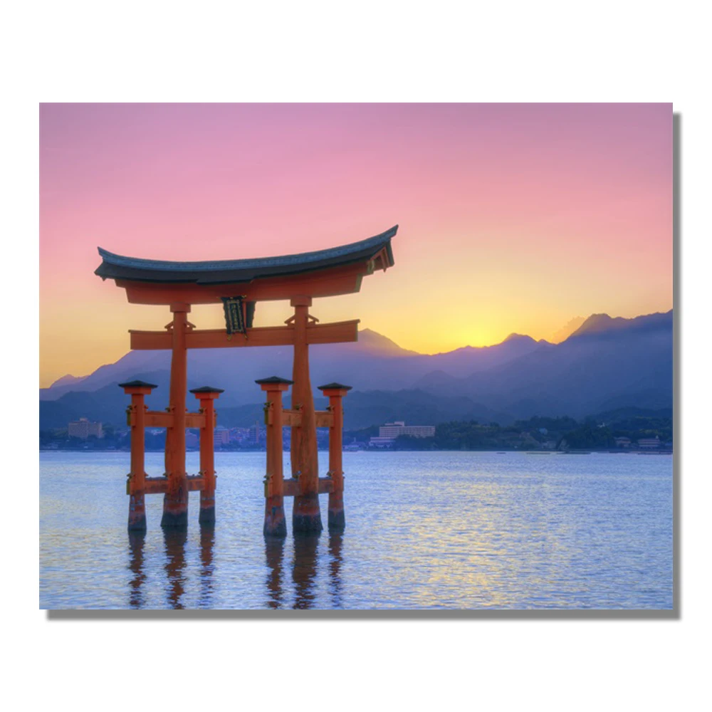 Laeacco холст живопись каллиграфия современный вечер морской красоты постер и