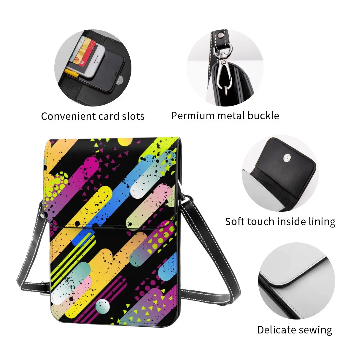 

Fashion Woman Shoulder Bag Funny Geometric Figures Ladies Small Bag Wild Simple Female Daily Messenger Bag