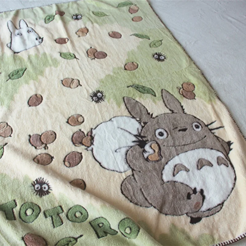 Manta de lana de TOTORO de dibujos animados japoneses, ropa de cama para ni&ntilde;os, funda suave para beb&eacute;, descanso para estudiantes, mantas textiles para el hogar-4
