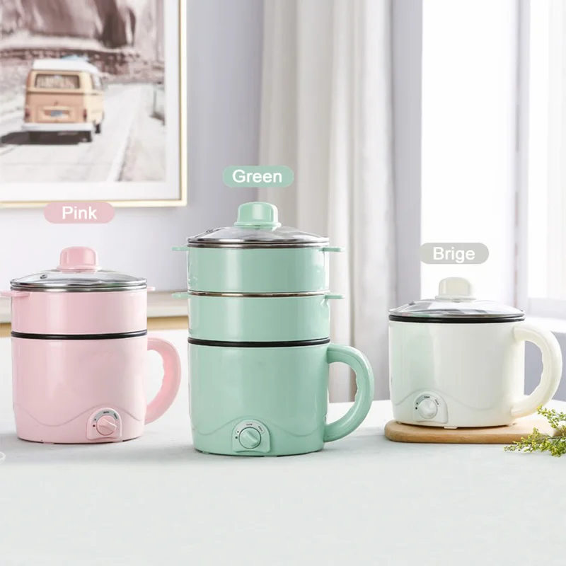 

220V Mini Multifunction Electric Cooking Machine Household Single/Double Layer Hot Pot Multi Electric Rice Cooker Non-stick Pan