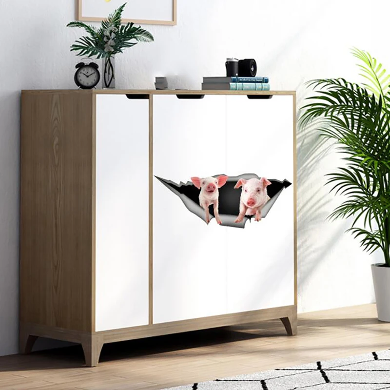 Креативный 3D милый стикер на стену с Свинкой украшение дома для холодильника